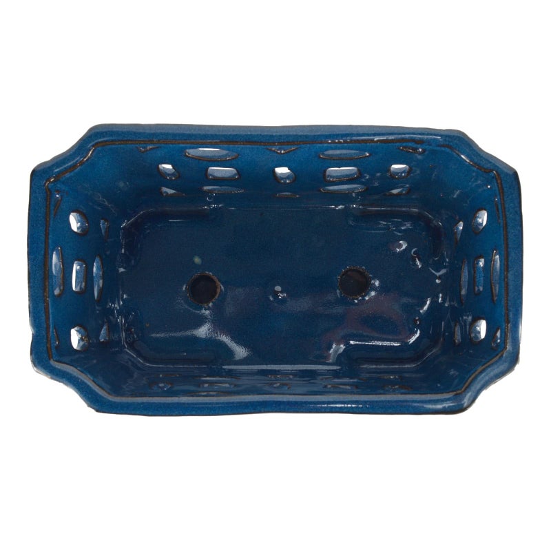 w w W&W Orchid Pot with Holes and Saucer for Repotting, Blue, 9.7 Inch - Image 5
