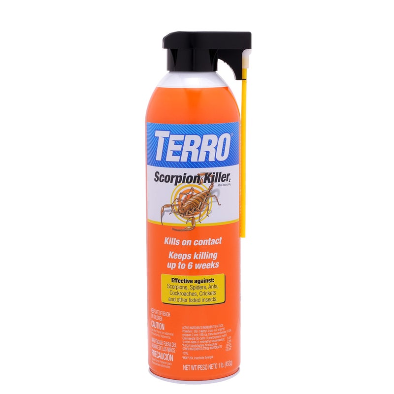 TERRO Scorpion Killer Spray - Kills Scorpions, Spiders, Ants, Roaches, and More - T2102-6 - Ready to Use Spray - 16 fl oz Aerosol - for Indoor and Outdoor Use - Image 1