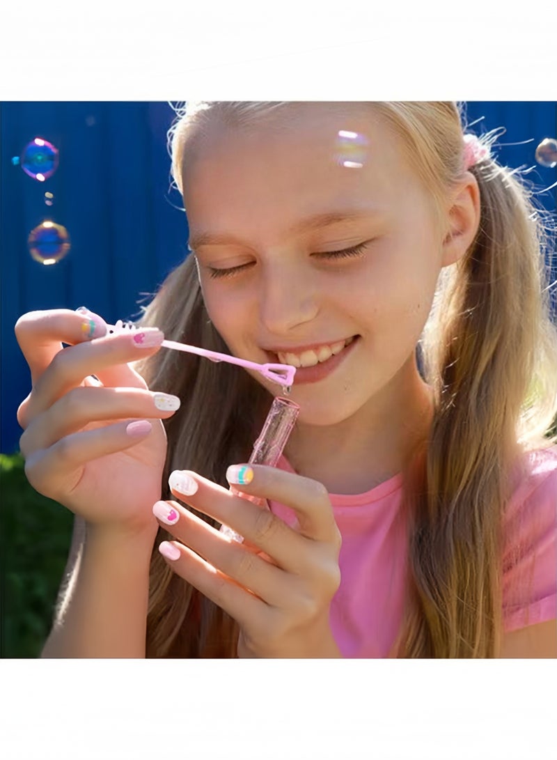 ١٢٠ قطعة أظافر أطفال لاصقة مع غراء هلامي، أظافر صناعية كرتونية قصيرة للبنات، طقم أظافر كامل التغطية - Image 5