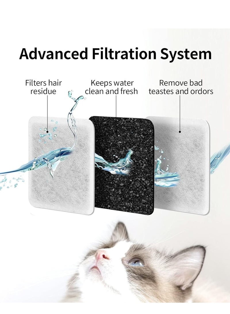 SYOSI Activated Carbon Filter for Cat Fountain Replacement, 12 Packs Pet Water Fountain Charcoal Multi-layer Filter, Doggie Safe Water Dispenser Filter Accessories for Pet Dog Cat Rabbit Drinking Fountain - Image 3
