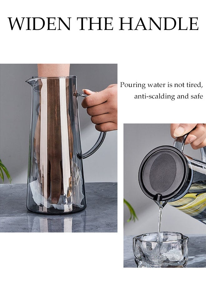 DUNISO 1 Pot 6 Cups, Glass Kettle Set, With Lid And Spout, Glass Water Bottle Teapot Set, High Borosilicate Glass, Cold And Heat Resistant, Very Suitable For Ice Tea Lemonade Coffee Milk Juice  - Image 4