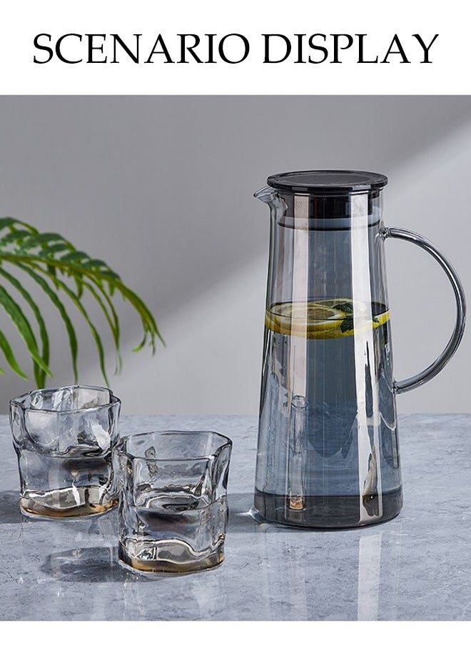 DUNISO 1 Pot 6 Cups, Glass Kettle Set, With Lid And Spout, Glass Water Bottle Teapot Set, High Borosilicate Glass, Cold And Heat Resistant, Very Suitable For Ice Tea Lemonade Coffee Milk Juice  - Image 5