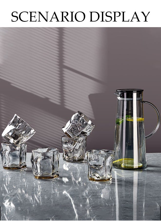 DUNISO - 1 Pot 6 Cups, Glass Kettle Set, With Lid And Spout, Glass Water Bottle Teapot Set, High Borosilicate Glass, Cold And Heat Resistant, Very Suitable For Ice Tea Lemonade Coffee Milk Juice - Image 1
