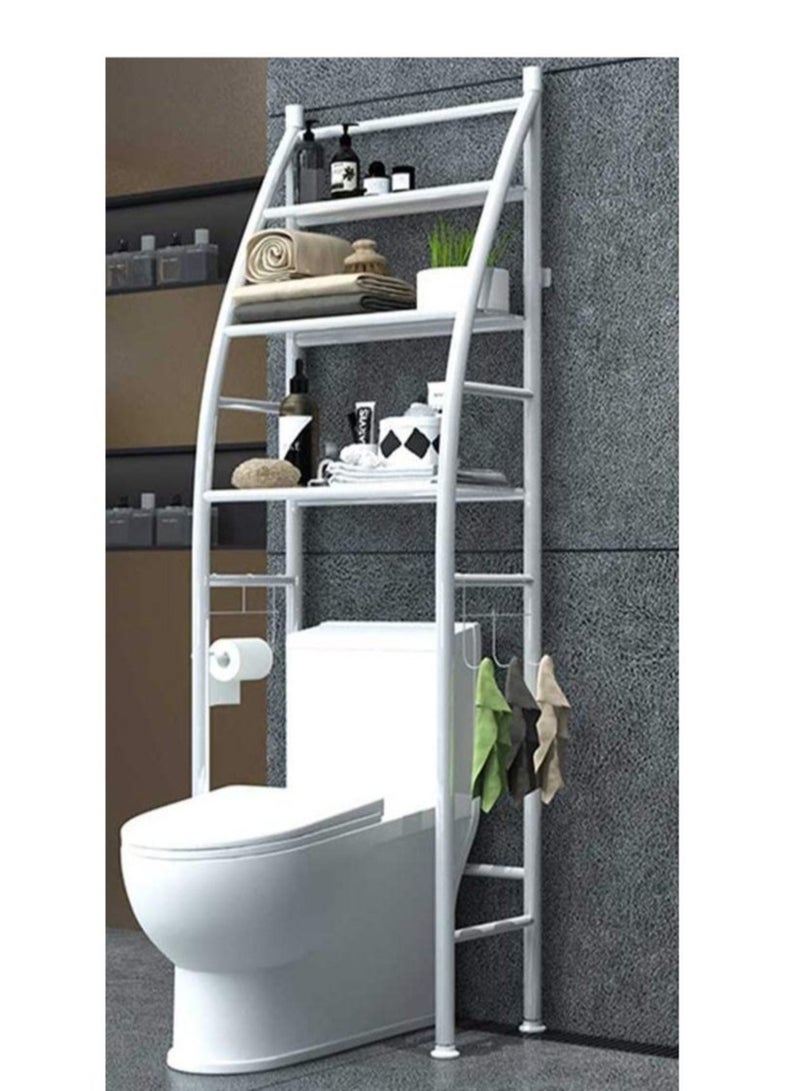 ELTRAZONE Metal Toilet Cabinet Shelving Kitchen Bathroom Space Saver Shelf Organizer Holder New - Image 1