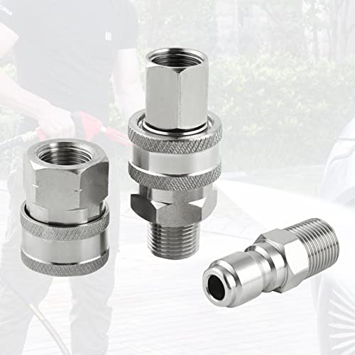 Raincovo Pressure Washer Quick Connect 3/8 Inch, Pressure Washer Fittings, Stainless Steel Adapter Set, Female and Male Thread, 4 Pieces - Image 5