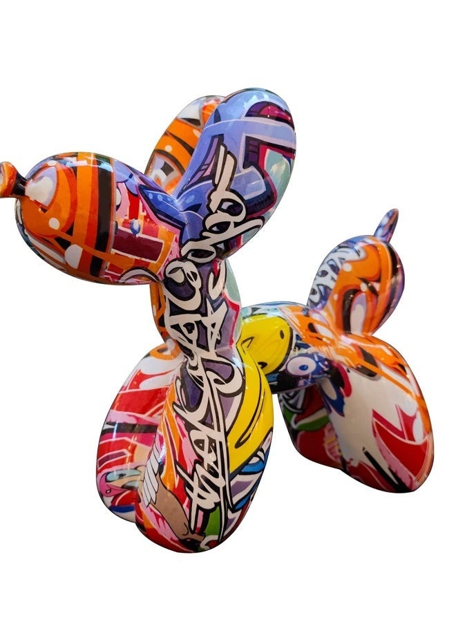 Balloon Dog, Mini Standing Colorful Balloon Dog Statue, Resin Creative Cute Animal Craft for Home Bedroom Living Room and Office Decoration