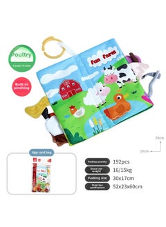 Generic Baby Cloth Book Toy 0-3 Years Old Baby Three-dimensional Animal Tail Tear Not To Rip Educational Early Teaching-Color:Farm Theme-6 Pages 12 Sides  - Image 1