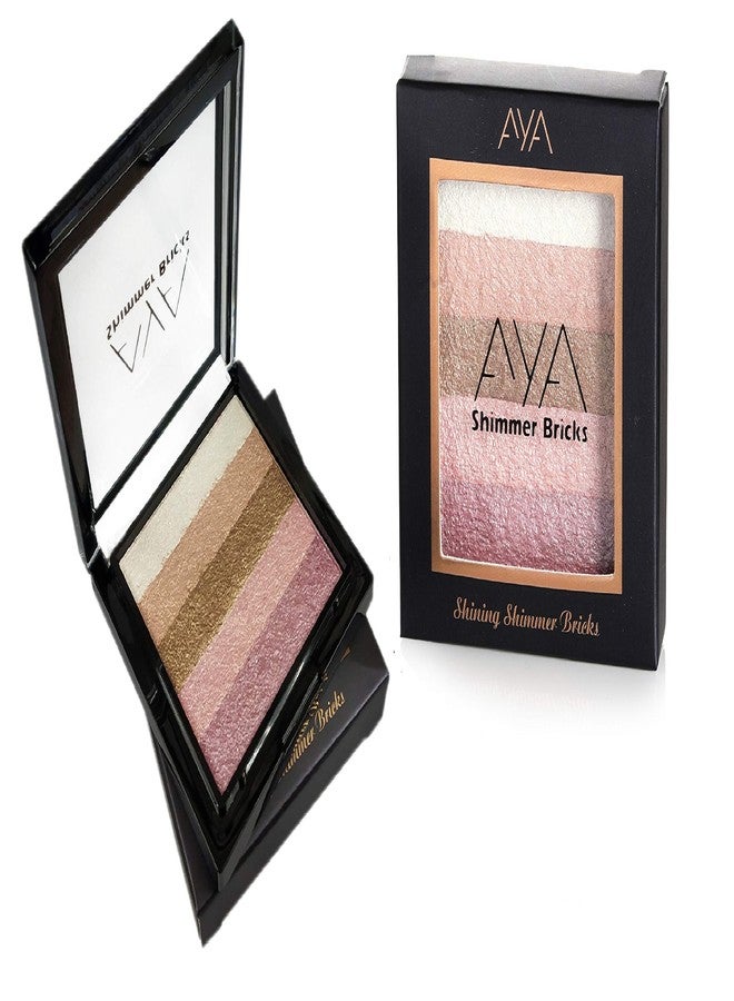 AYA Shimmer Brick Highlighter, Powder Highlighter and Bronzer, Shade 02, Easy-to-Blend Formula - Image 3