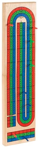Toysmith 3-Track Cribbage Board - Handcrafted Folding Travel Game for 2-3 Players - Classic 3-Track Layout - Image 3