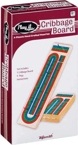 Toysmith 3-Track Cribbage Board - Handcrafted Folding Travel Game for 2-3 Players - Classic 3-Track Layout - Image 1