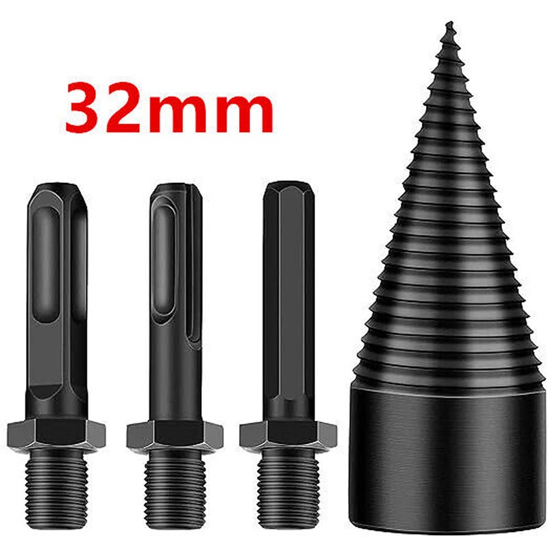 Wood Splitter Drill Bits 4Pcs Hex Shank/Round Handle Firewood Drill Bit Heavy Duty Drill Screw Cone Driver Electric Drill Bit - Image 3
