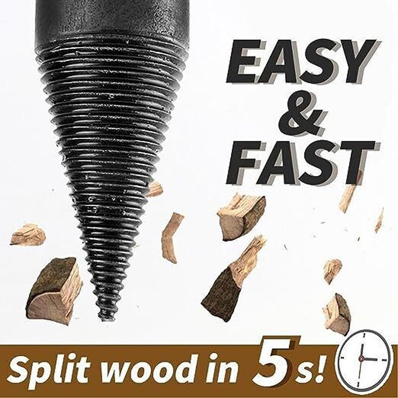Wood Splitter Drill Bits 4Pcs Hex Shank/Round Handle Firewood Drill Bit Heavy Duty Drill Screw Cone Driver Electric Drill Bit - Image 2