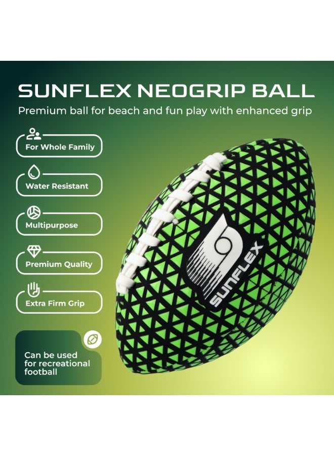 صنفليكس كرة القدم الأمريكية SUNFLEX نيوجريب مقاس صغير – أخضر نيون | كرة تدريب بقبضة ناعمة للأطفال للعب الخارجي - Image 2