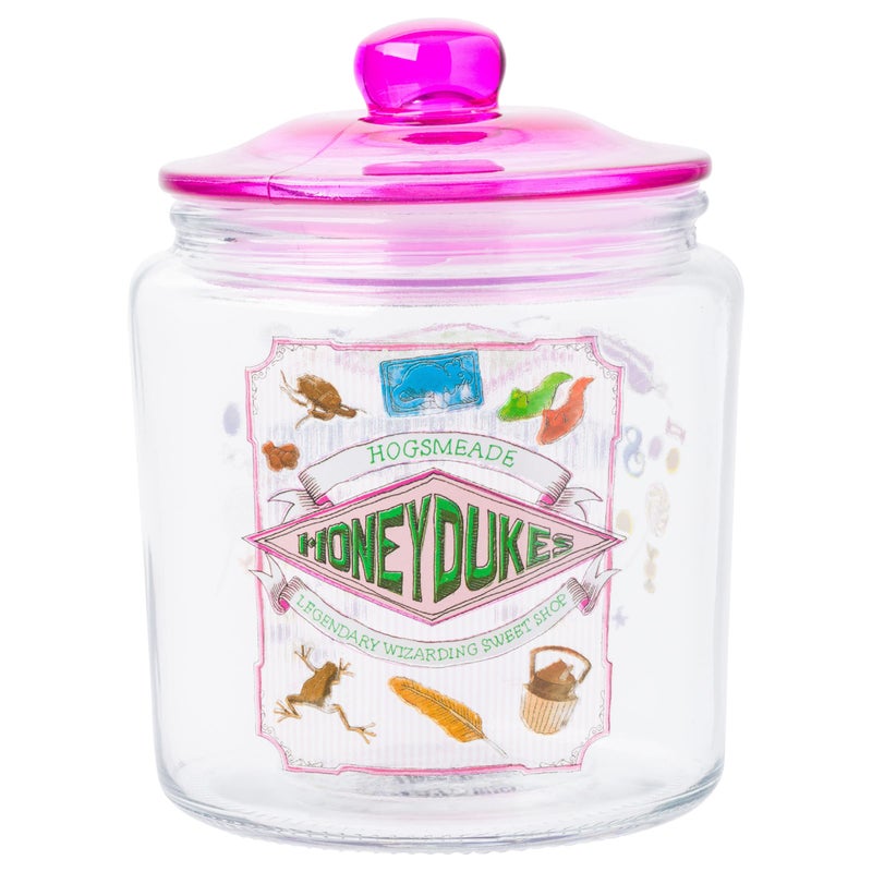Silver Buffalo Harry Potter Hogsmeade Honeydukes Treats Glass Cookie Snack Candy Jar With Lid Small