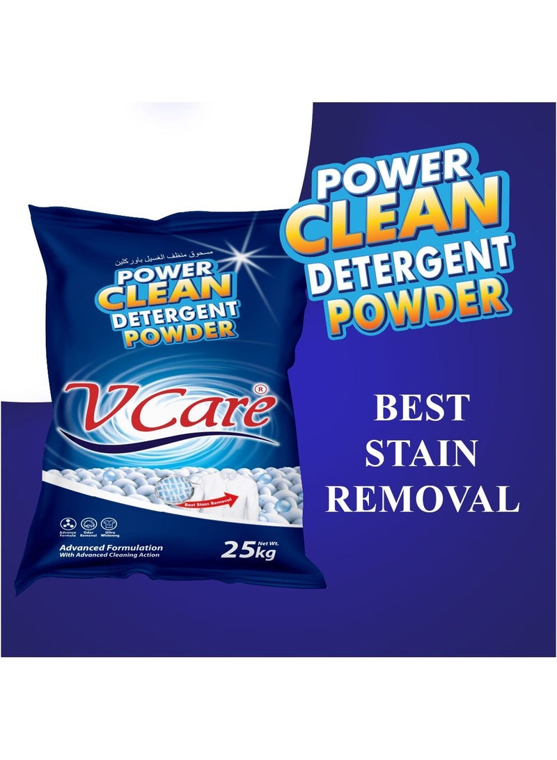 VCare Vcare Power Clean Laundry Detergent Powder| Washing Powder - Effortless Stain Removal - Removes Odour and Provides Ultra Whitening with a Refreshing Scent - 25Kg  - Image 2