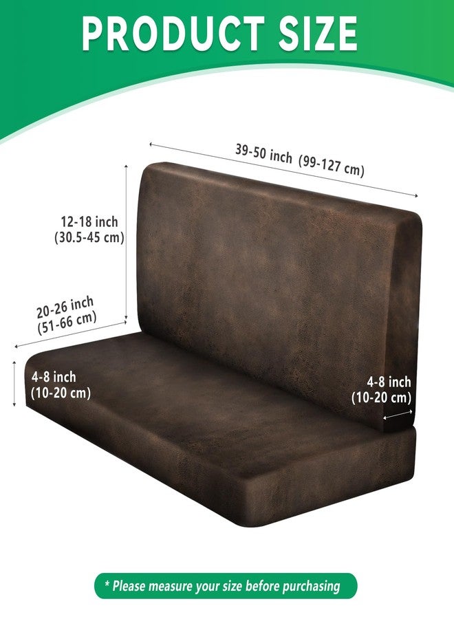molasofa Leather Like RV Dinette Cushion Covers, RV Booth Seat Cover Stretchable Camper Cushion Couch Covers Washable Slipcovers for RV Camper Car Bench (2 Backrest Covers & 2 Bench Covers, Dark Brown) - Image 4