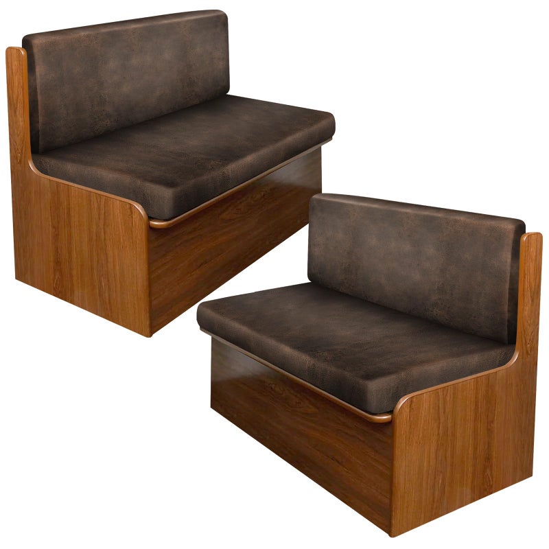 molasofa Leather Like RV Dinette Cushion Covers, RV Booth Seat Cover Stretchable Camper Cushion Couch Covers Washable Slipcovers for RV Camper Car Bench (2 Backrest Covers & 2 Bench Covers, Dark Brown) - Image 1
