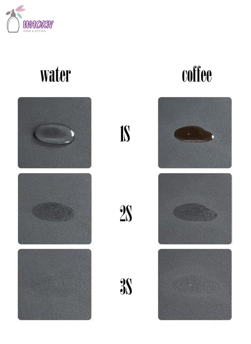 دبليو أيه أو كي أن حصيرة ماصة لآلة القهوة، حصيرة تجفيف الأطباق، حصيرة ماصة للماء للمطبخ، حصيرة تصريف مقاومة للحرارة، سهلة التنظيف، وسادة رف الأطباق مع ظهر مطاطي مانع للانزلاق، عازل، 40×50 سم - Image 3
