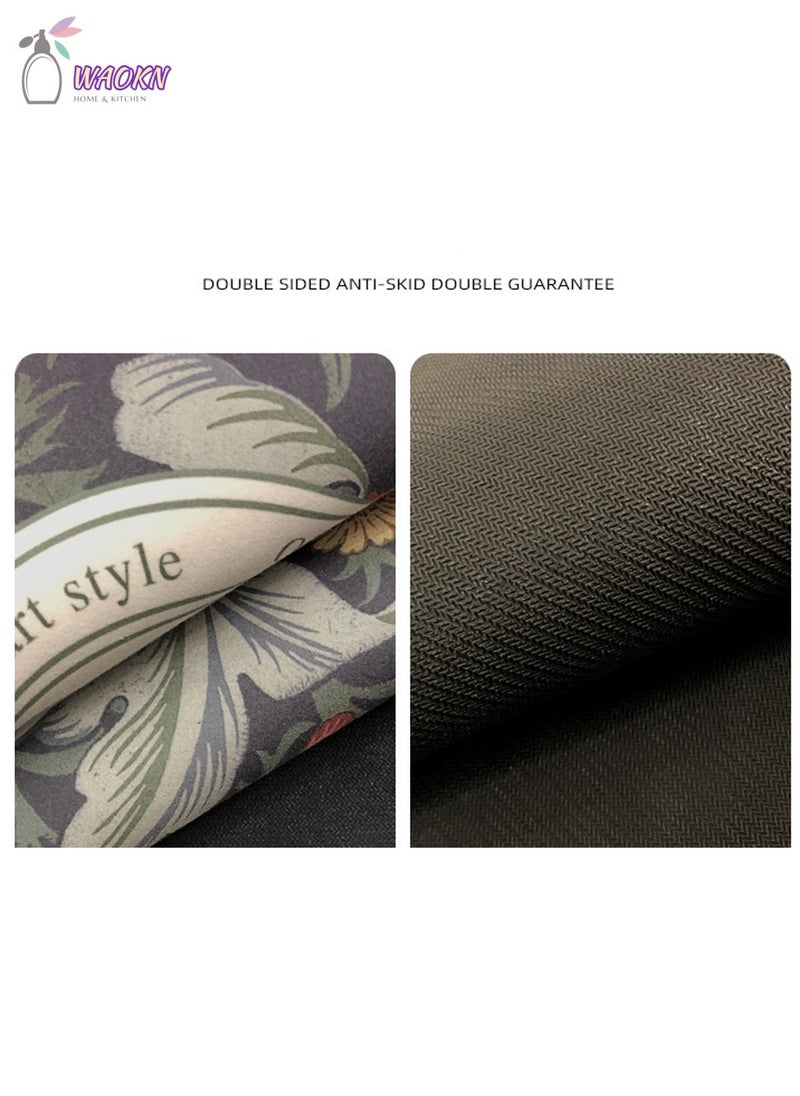 دبليو أيه أو كي أن حصيرة ماصة لآلة القهوة، حصيرة تجفيف الأطباق، حصيرة ماصة للماء للمطبخ، حصيرة تصريف مقاومة للحرارة، سهلة التنظيف، وسادة رف الأطباق مع ظهر مطاطي مانع للانزلاق، عازل، 40×50 سم - Image 4