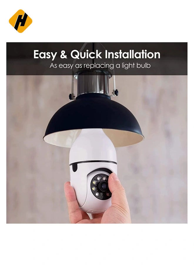 HuHa - Pan Tilt Security Light Camera V380 130W dpi Smart Wireless WIFI Full Color Bulb Camera 2.4Ghz 360 Degree E27 Panoramic IP Camer - Image 1