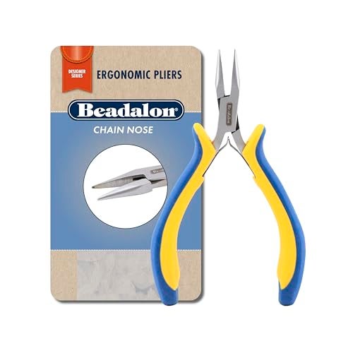 Beadalon Ergo Chain Nose Pliers – Needle Nose Pliers for Jewelry Making, 5.25 in - Image 1