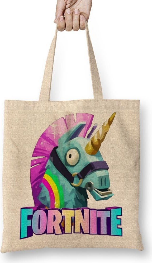 Baskı Dükkanı Print Shop Fortinite Unicorn Shirt Unicornio Fortinite Cloth Bag Long Handle