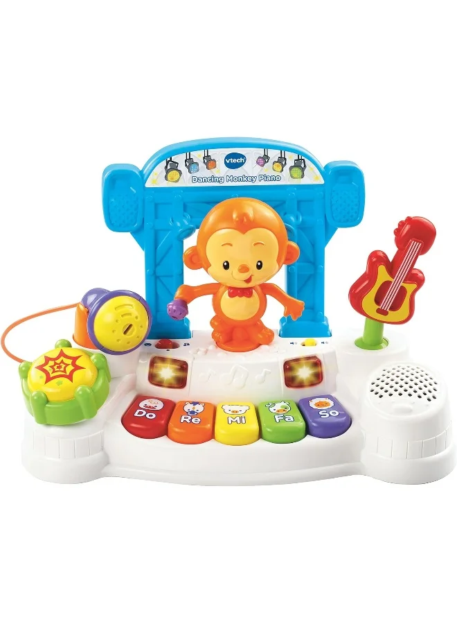 vtech Dancing Monkey Piano | Interactive Toy For Kids, Musical Keys To Learn About Colors & Animals | Mic And Lights For Visual Awareness | Language Skills - Multicolor 28x35x13.3cm
