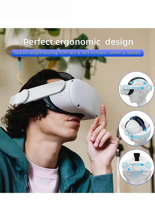 EETU Head Strap Compatible with Oculus Quest 2,Meta Quest 2 Accessories Adjustable Elite Strap Replacement,For Enhanced Comfort Support and Gaming Immersion In VR-Comfort Head Strap Only - Image 2