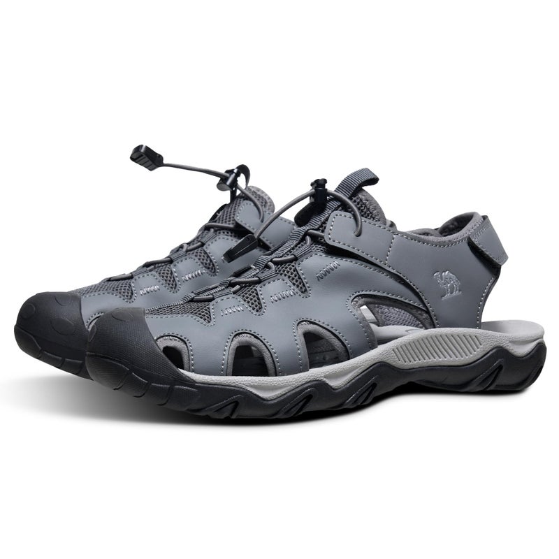 CAMEL CROWN Men's Hiking Sandals Anti-Slipping Athletic Water Shoes with Arch Support Closed Toe Outdoor Summer Camping Sport Sandal for Beach Grey 8 - Image 4