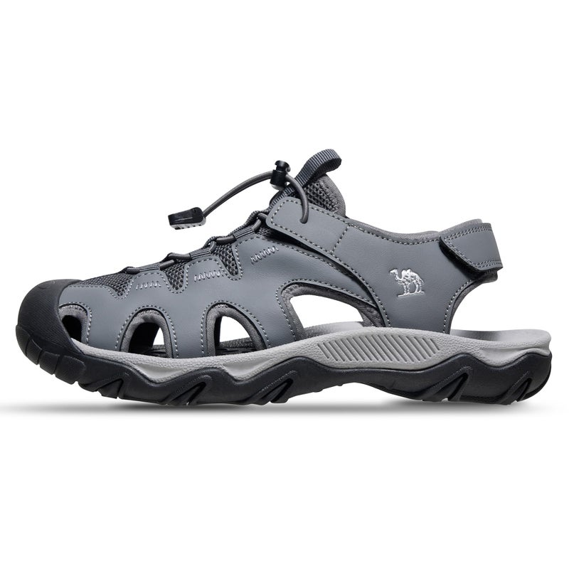 CAMEL CROWN Men's Hiking Sandals Anti-Slipping Athletic Water Shoes with Arch Support Closed Toe Outdoor Summer Camping Sport Sandal for Beach Grey 8 - Image 1