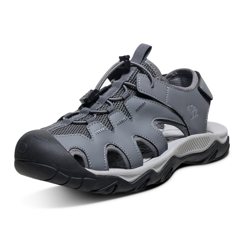 CAMEL CROWN Men's Hiking Sandals Anti-Slipping Athletic Water Shoes with Arch Support Closed Toe Outdoor Summer Camping Sport Sandal for Beach Grey 8 - Image 3