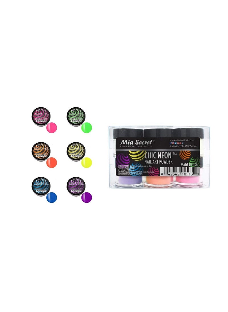 MIA SECRET Mia Secret Acrylic Powder - Chic NEON 6 pcs Acrylic New Collection! 