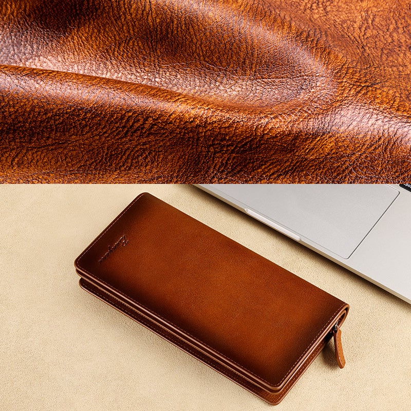 banyanu Genuine Leather Men's Wallet  Long Slim RFID-Blocking Card Holder - Image 3
