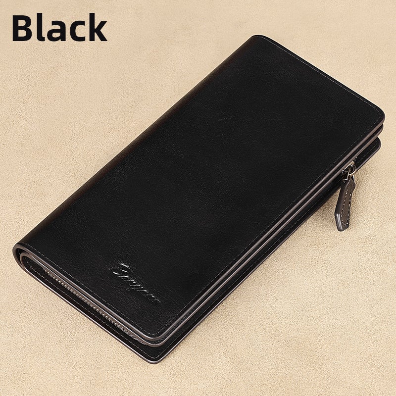 banyanu Genuine Leather Men's Wallet  Long Slim RFID-Blocking Card Holder - Image 1