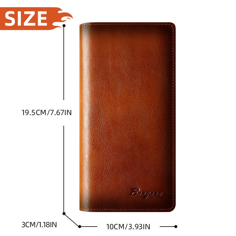 banyanu Genuine Leather Men's Wallet  Long Slim RFID-Blocking Card Holder - Image 4