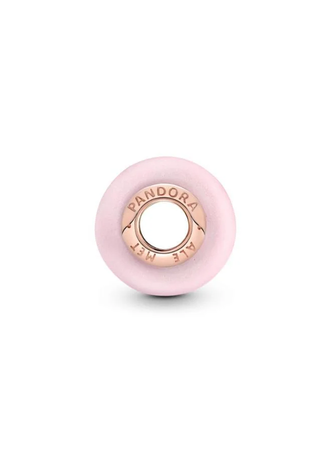 PANDORA Matte Pink Murano Glass Charm