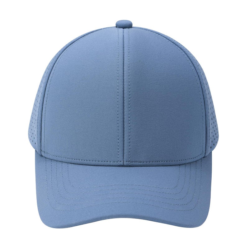 VOBOOM Men Quick Dry Baseball Cap Laser Cut Mesh Ball Curved Brim Snapback Hat (Blue) - Image 2