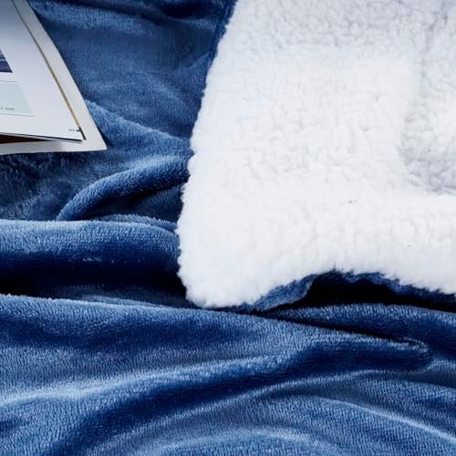 CHANDRAVATI Micromink Sherpa Blanket | Polyester Flannel Double Bed Blanket | Soft, Cozy & Comfortable Solid Plain Bedding for Winter & AC Use (Sky Blue, Double, 200 TC) - Image 5