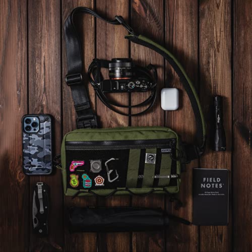 TACTICAL_GEEK Cache L3 EDC Sling Bag Chest, Lightweight Shoulder Daypack, 500D Nylon, Travel Hiking Concealed Carry,Crossbody Bag, Tactical Backpack, Hiking Ambidextrous Strap Green - Image 3