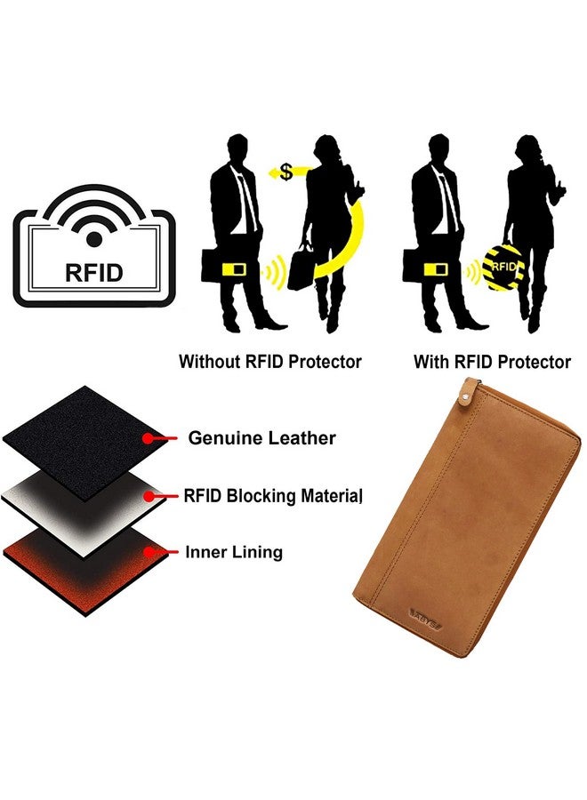 ABYS حامل جواز سفر جلد ABYS هانتر محمي بتقنية RFID للرجال والنساء | حامل بطاقات | حقيبة جواز سفر | محفظة سفر عائلية - Image 3