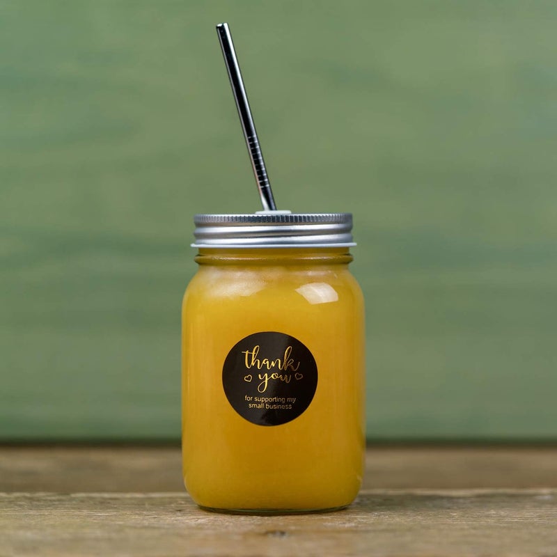 klarako 3 Rolls Thank You Stickers Labels Seals Thank You for Supporting My Small Business Stickers Roll, Round Kraft Stickers Thank You Purchase Stickers with Gold Foil (Pink Black Brown, 1 Inch) - Image 5