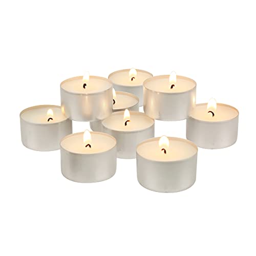 Stonebriar Unscented Long Burning White Tealight Candles, Bulk Pack, 6-7 Hour Burn Time, Smokeless Tealights for Parties, Weddings, Home, 50 Count - Image 1