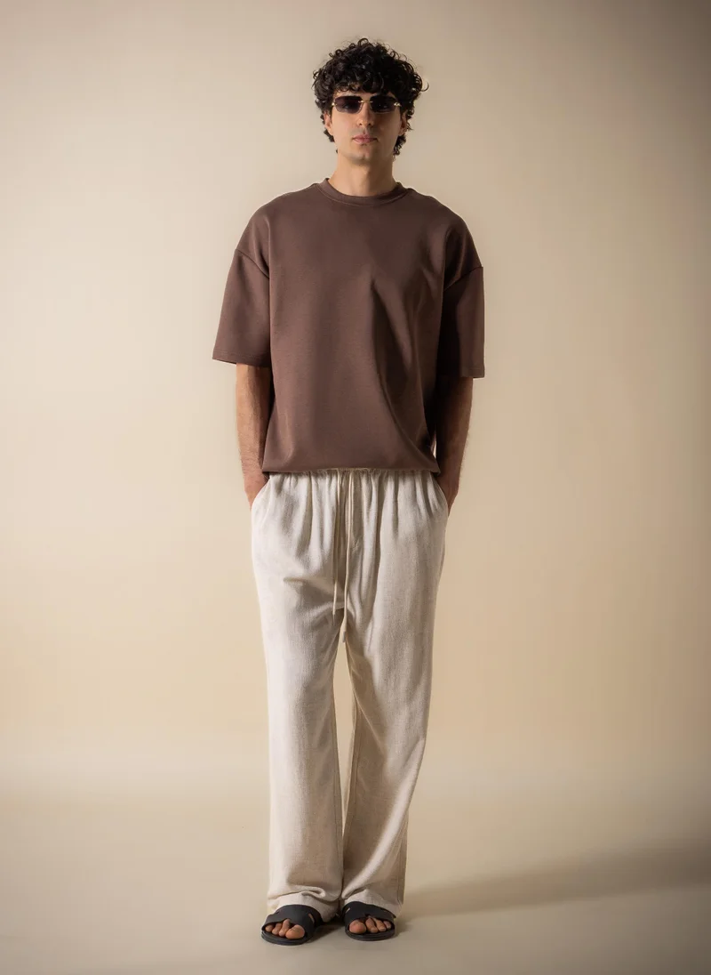 SHAPES RELAXED FIT LINEN BLEND TROUSERS