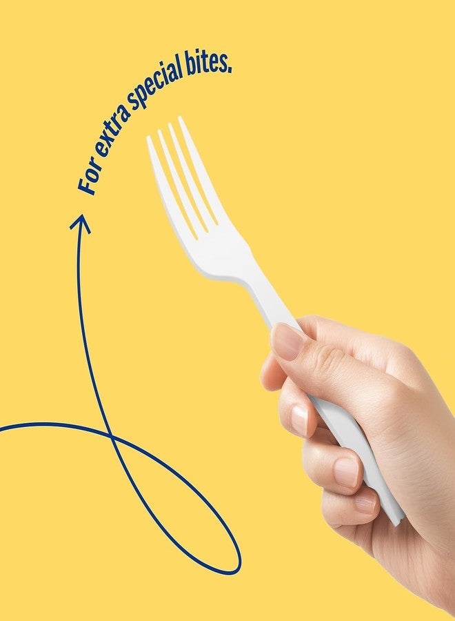 PERK Staples Perk Plastic Cutlery Set, Medium-Weight Disposable Silverware, Forks, Knives, & Spoons, Perfect For Breakfast, Snacks, Desserts, 300-Pack, White - Image 5