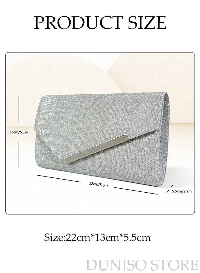 DUNISO Women Shiny Glitter Evening Clutch Crossbody Bag Envelope Handbag Chain Purse for Wedding Formal Cocktail Party - Image 4