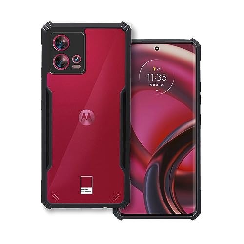 Plus Polycarbonate 360 Degree Protection Black Border Back Cover for Motorola Moto Edge 30 Fusion - Image 1