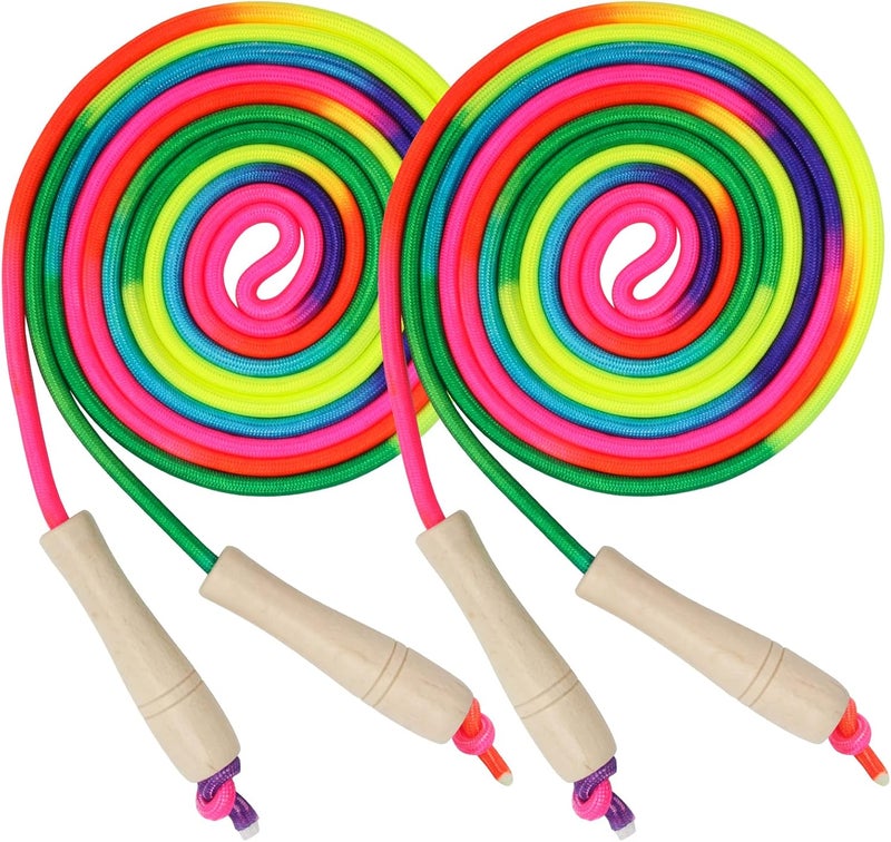 Coolrunner 16 FT Long Jump Rope(2 PACK), Double Dutch Jump Ropes, Soft Beaded Skipping for Kids Adults, Plastic Segmented Long Enough for 4-5 Jumpers - Image 1