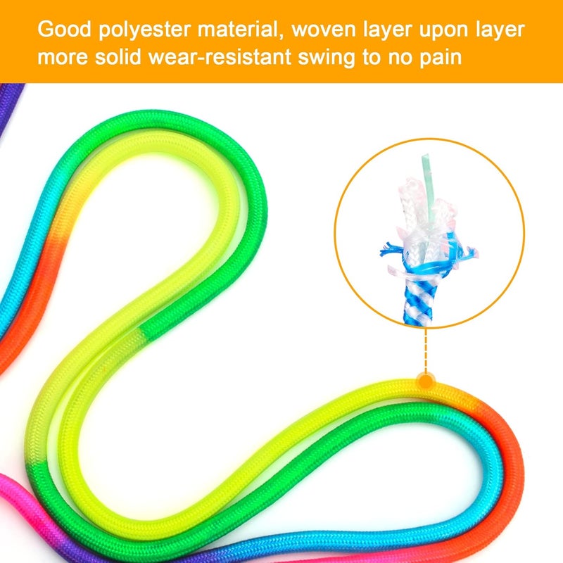 Coolrunner 16 FT Long Jump Rope(2 PACK), Double Dutch Jump Ropes, Soft Beaded Skipping for Kids Adults, Plastic Segmented Long Enough for 4-5 Jumpers - Image 2