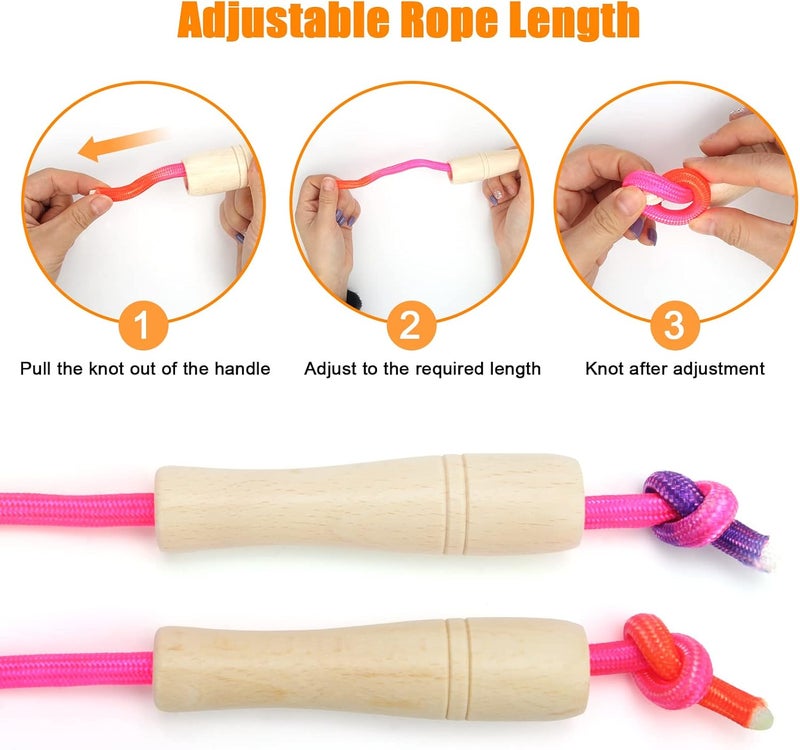 Coolrunner 16 FT Long Jump Rope(2 PACK), Double Dutch Jump Ropes, Soft Beaded Skipping for Kids Adults, Plastic Segmented Long Enough for 4-5 Jumpers - Image 4
