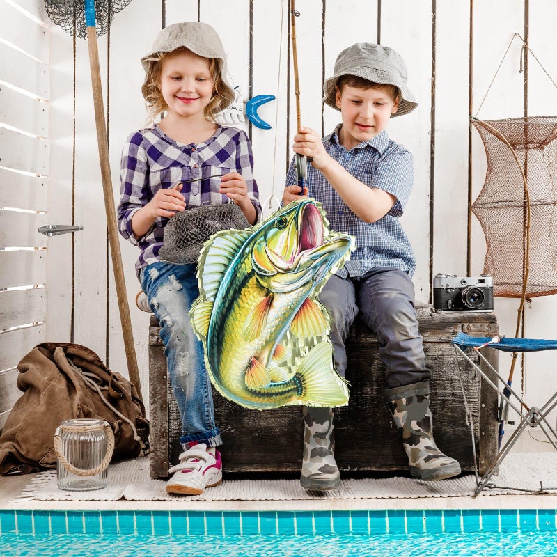 WERNNSAI Fish PiÃ±ata - Fishing Game Pinata Ocean Pinata Under the Sea for Boy Adult Party Decoration Summer Pool Party Game Supplies Favors with Bat Blindfold - Image 5